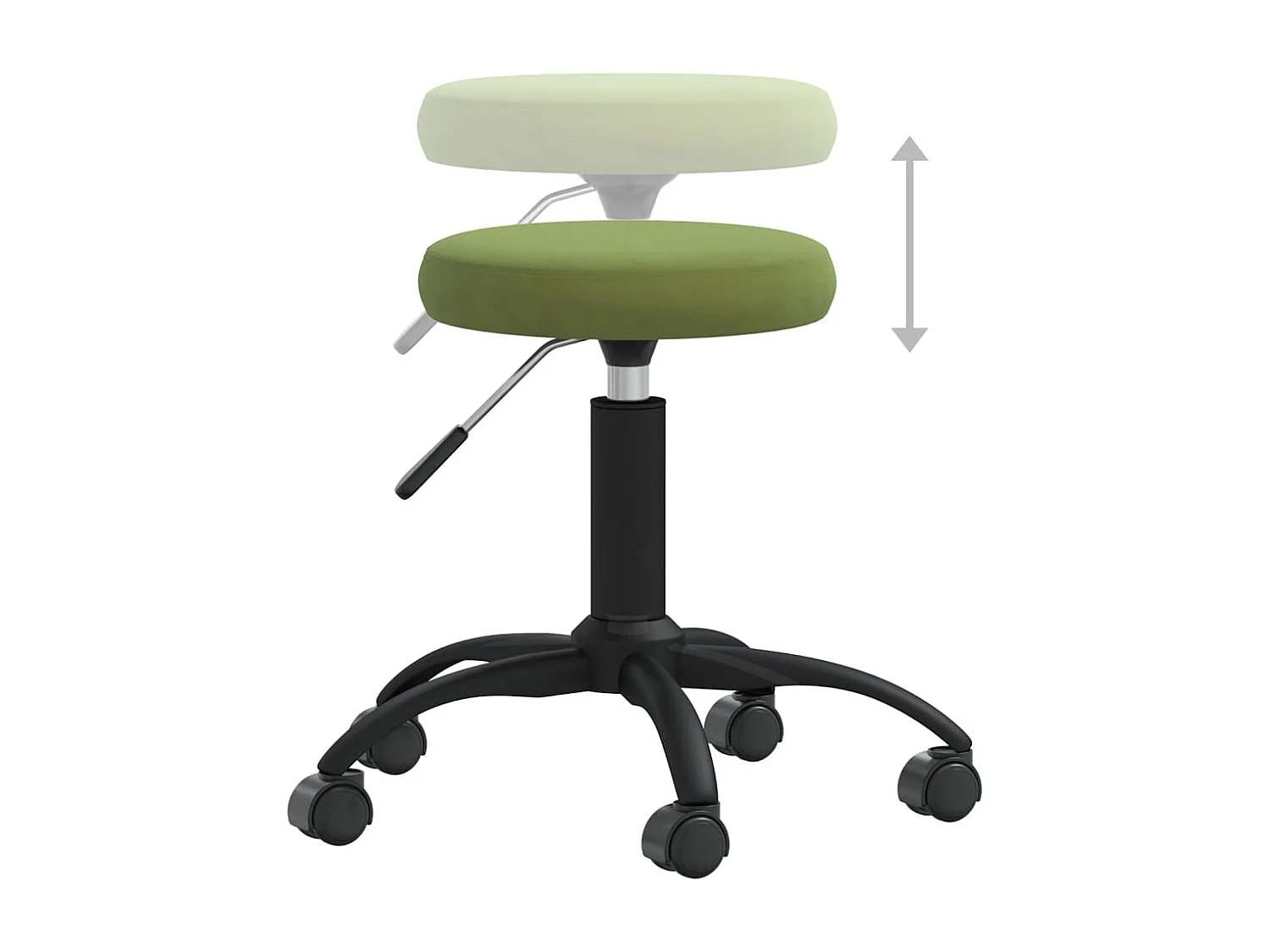 Chaise pivotante de bureau Vert clair Velours