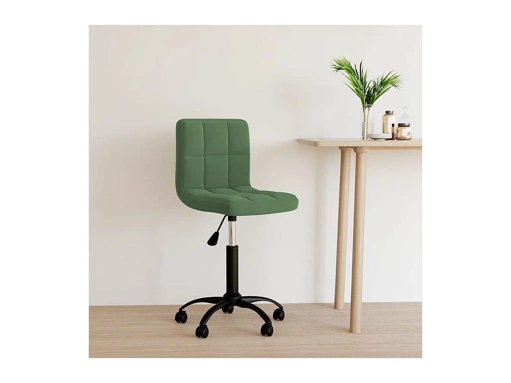 Chaise pivotante de bureau Vert foncé Velours
