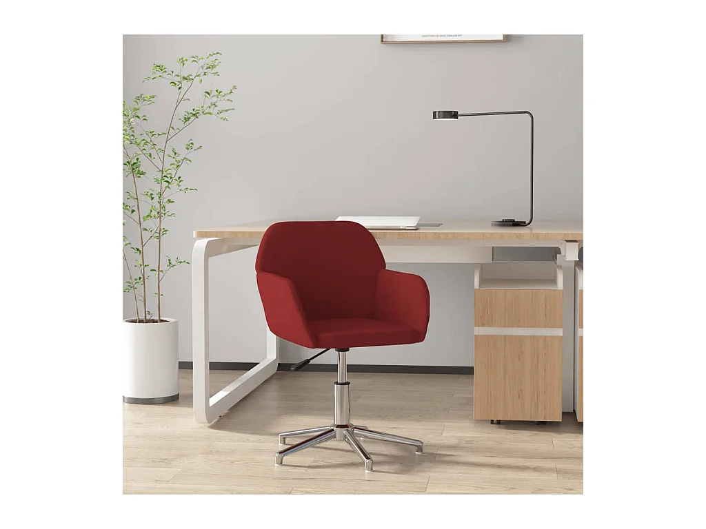 Chaise pivotante de bureau Rouge bordeaux Tissu