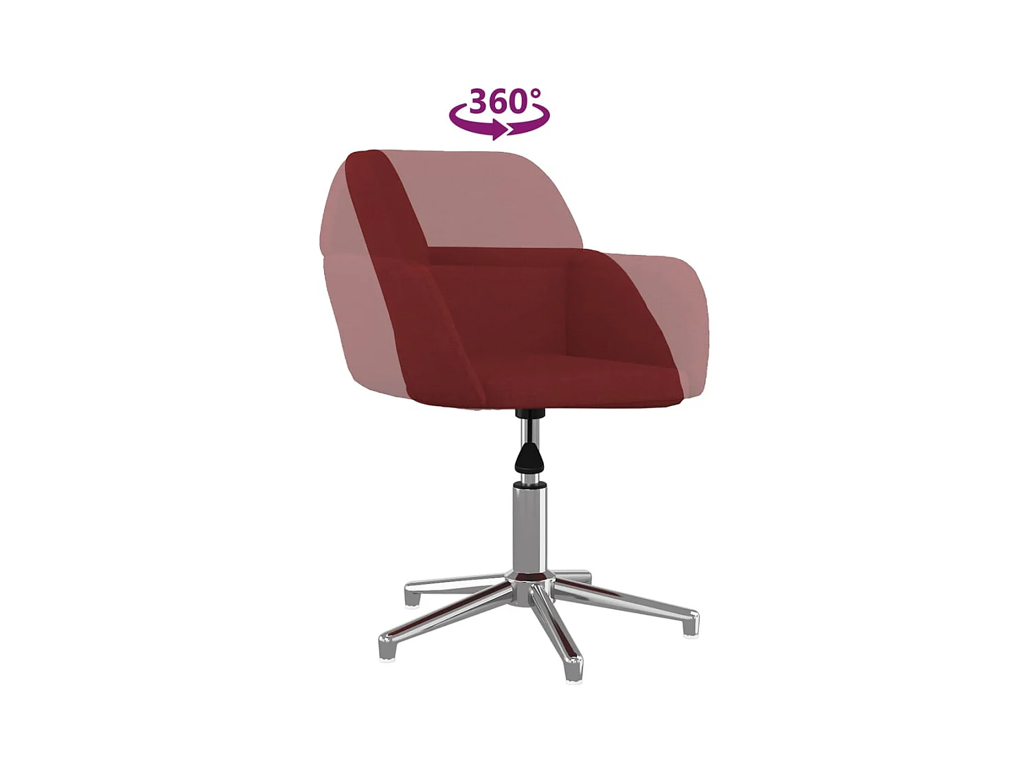 Chaise pivotante de bureau Rouge bordeaux Tissu