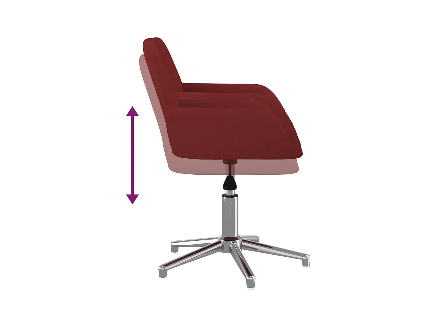Chaise pivotante de bureau Rouge bordeaux Tissu