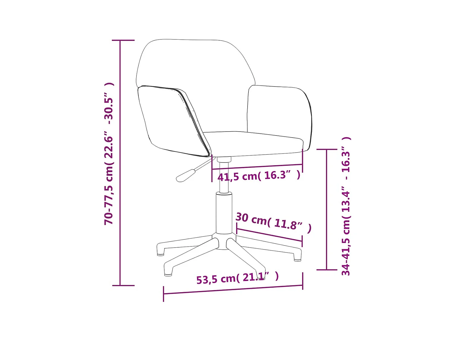 Chaise pivotante de bureau Rouge bordeaux Tissu