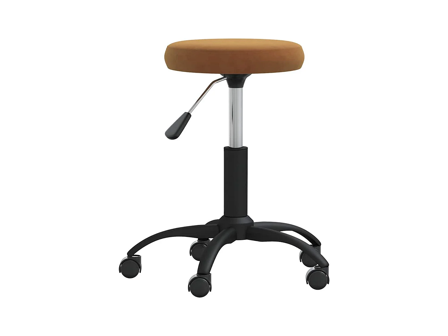 Cadeira de escritório giratória veludo castanho