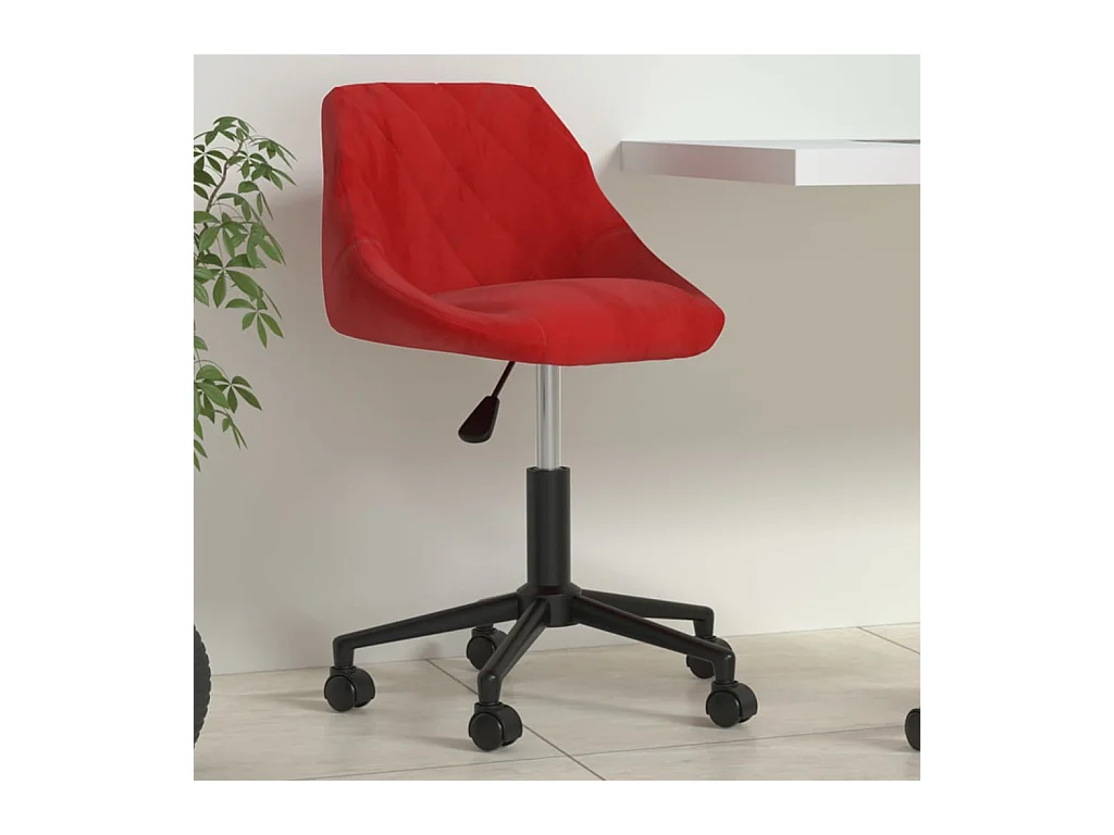 Chaise pivotante de bureau Rouge bordeaux Velours