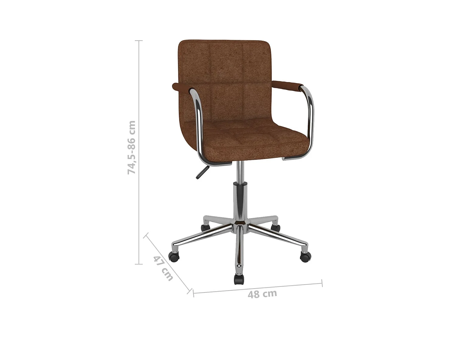 Chaise pivotante de bureau Marron Tissu