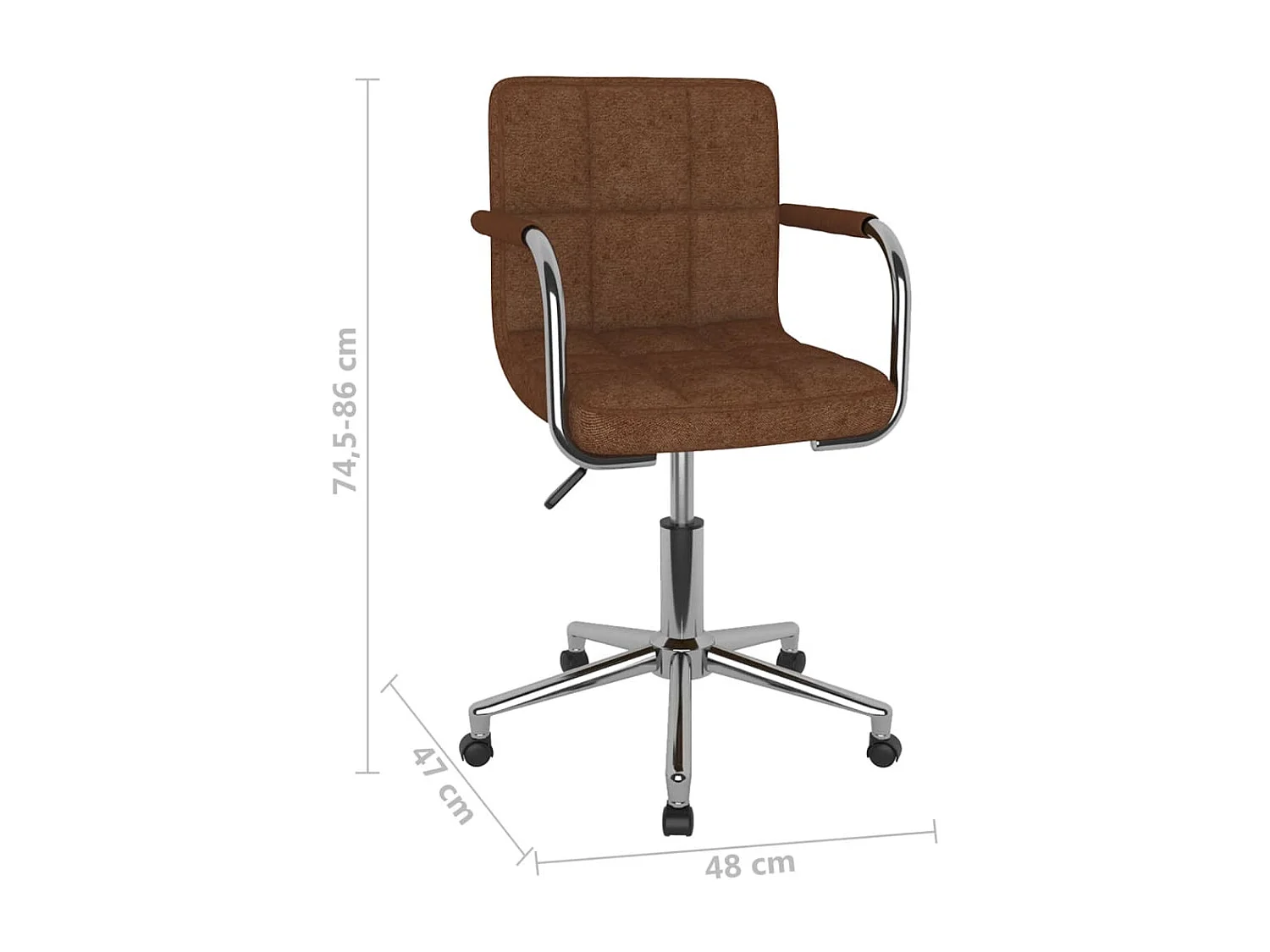 Chaise pivotante de bureau Marron Tissu