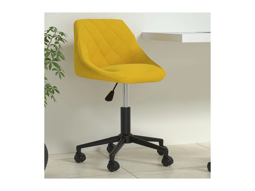 Chaise pivotante de bureau Jaune moutarde Velours