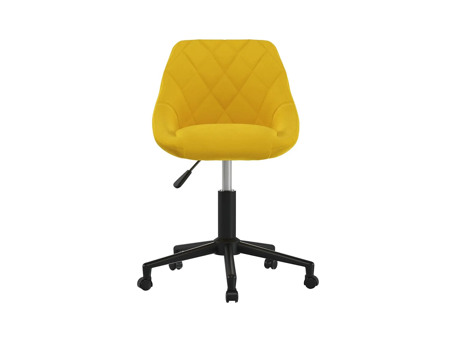 Chaise pivotante de bureau Jaune moutarde Velours