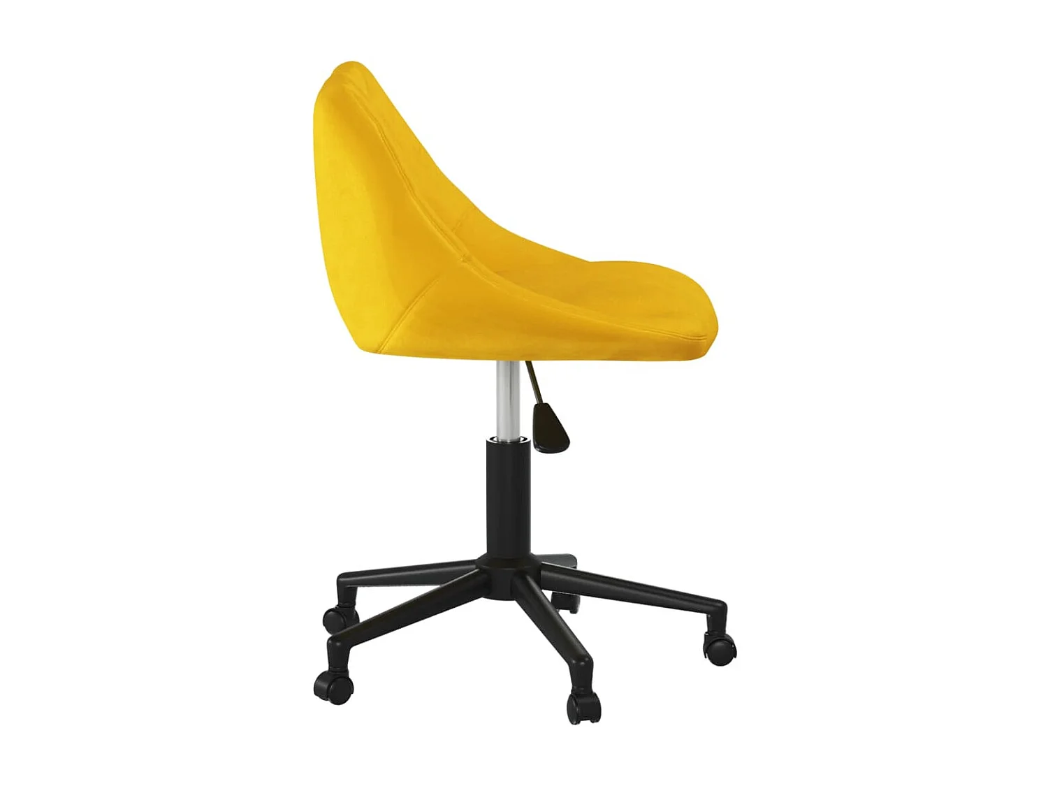 Chaise pivotante de bureau Jaune moutarde Velours
