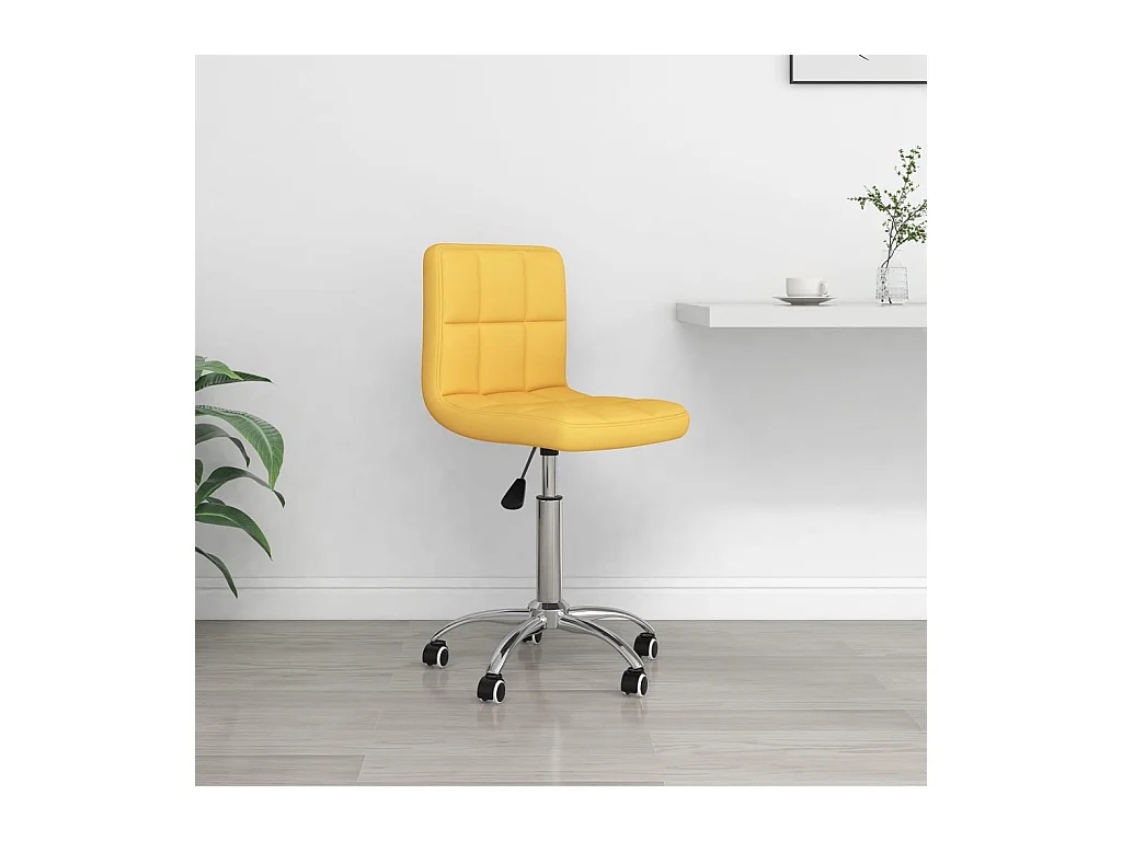 Chaise pivotante de bureau Jaune moutarde Tissu