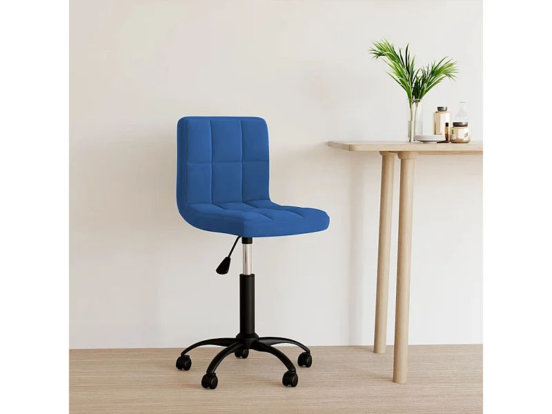 Silla de oficina giratoria de terciopelo azul