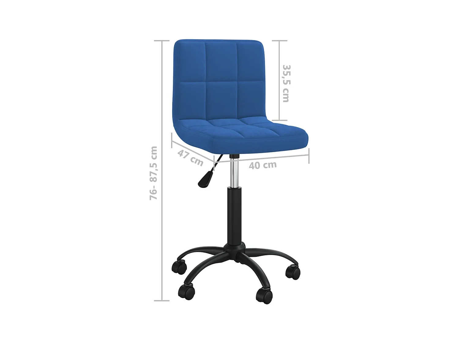 Chaise pivotante de bureau Bleu Velours