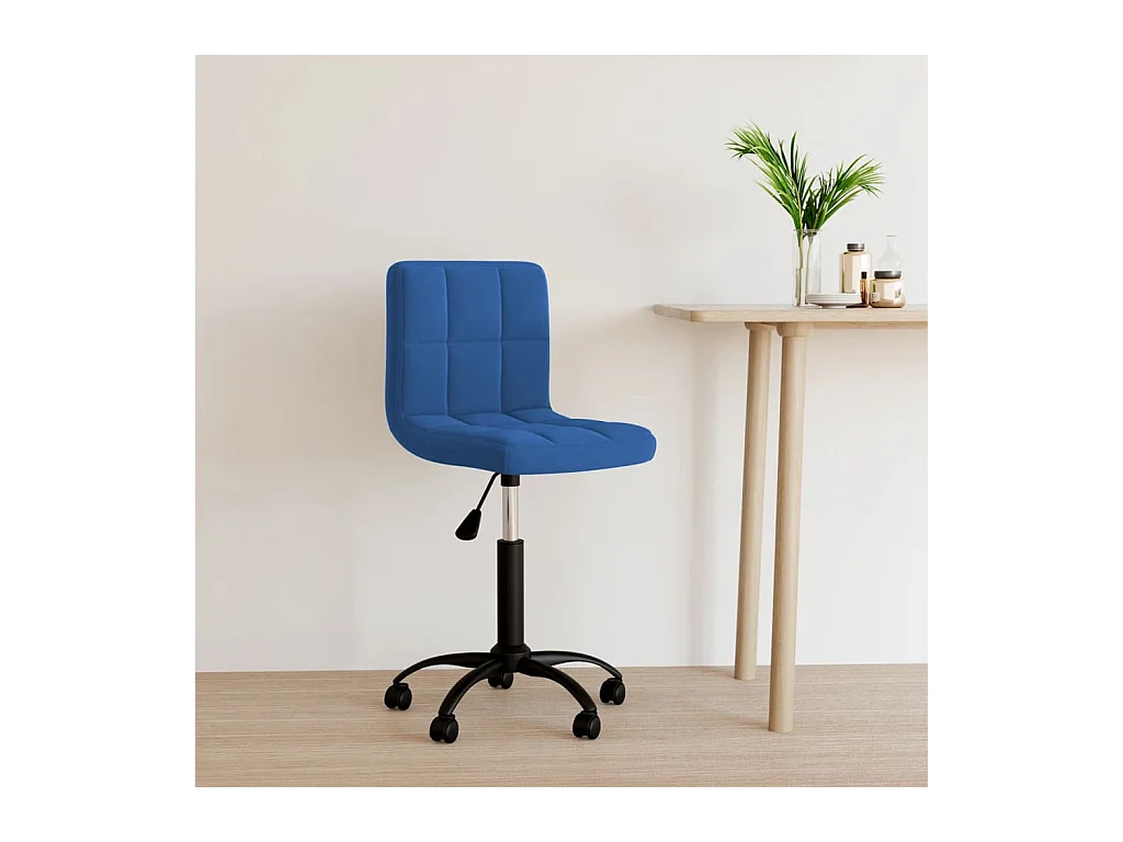 Silla de oficina giratoria de terciopelo azul