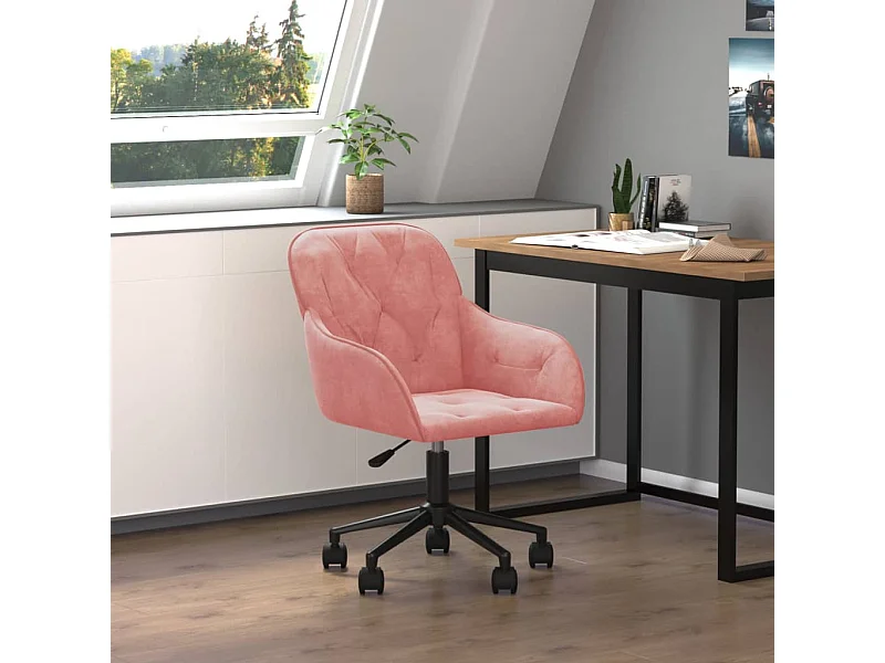 Chaise pivotante de bureau Rose Velours