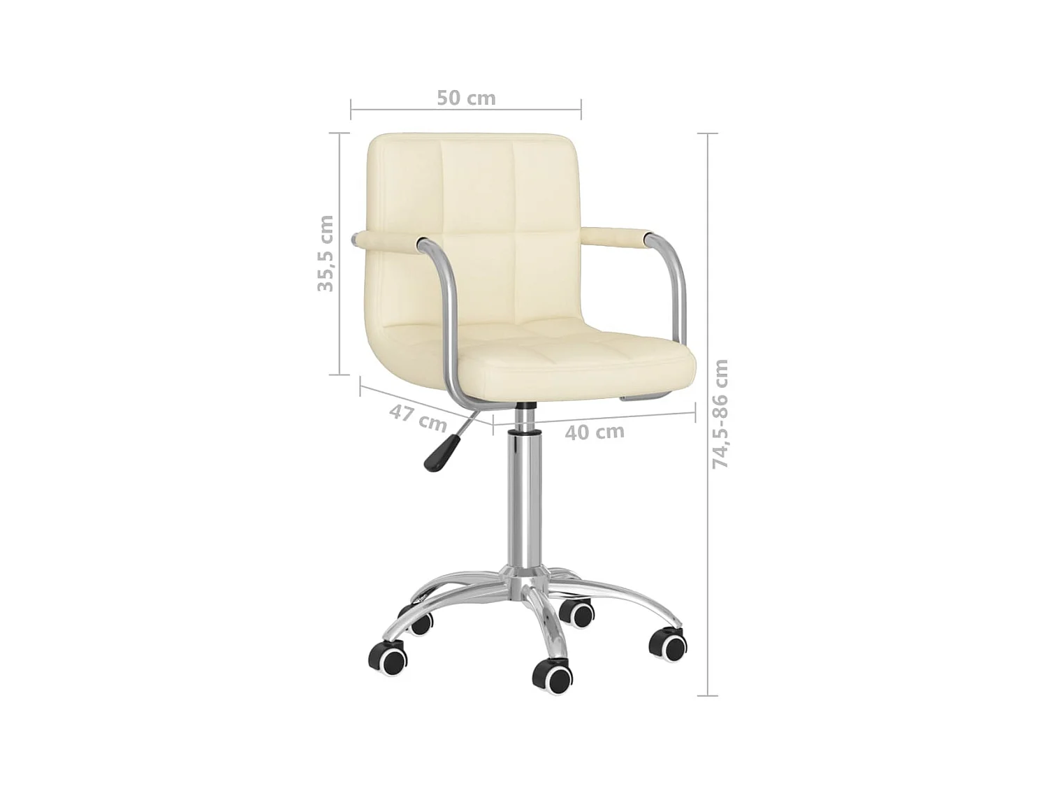 Chaise pivotante de bureau Crème Tissu