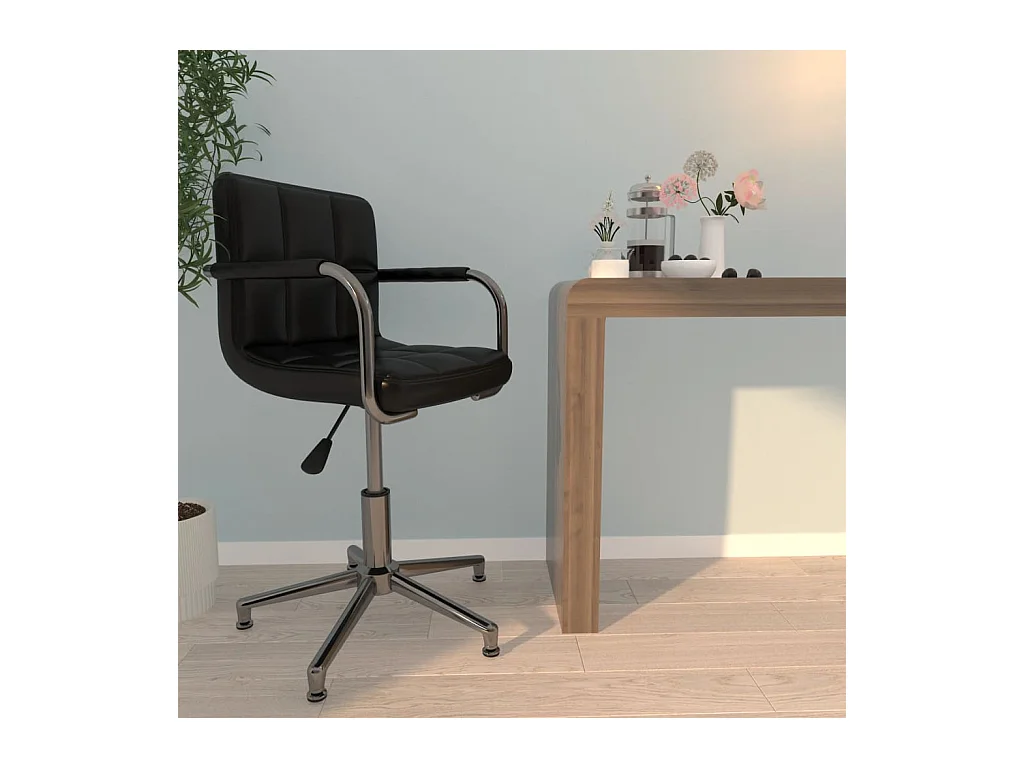 Chaise de bureau pivotante Noir Similicuir