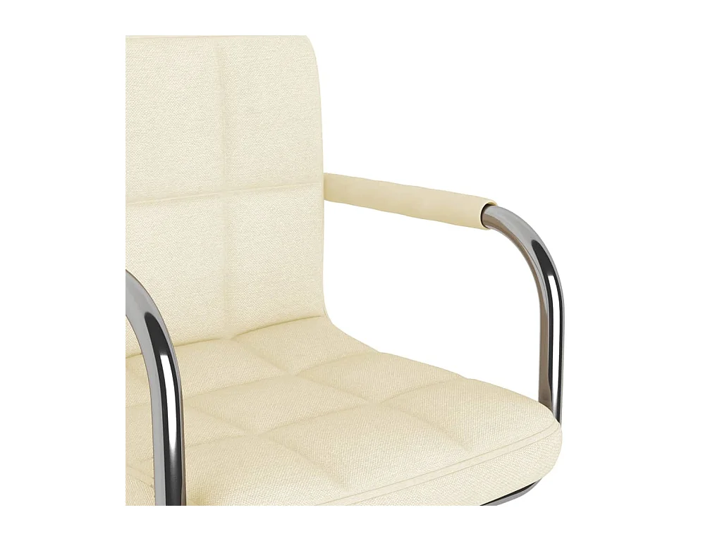 Chaise pivotante de bureau Crème Tissu