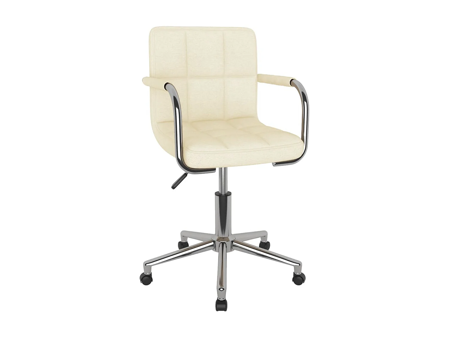 Chaise pivotante de bureau Crème Tissu