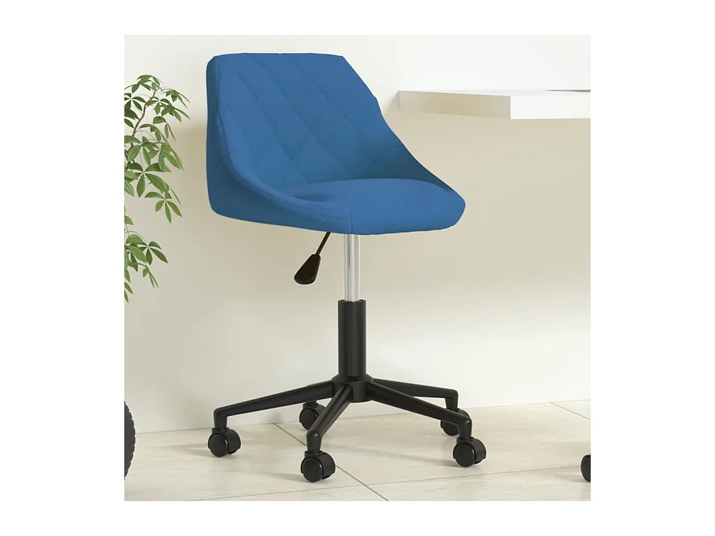 Chaise pivotante de bureau Bleu Velours