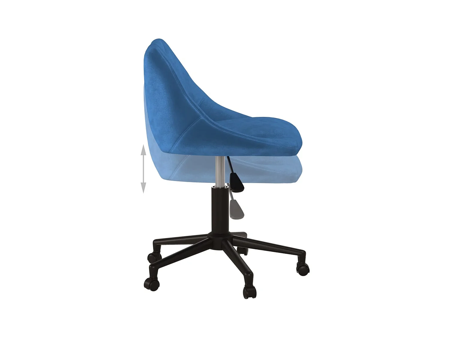Chaise pivotante de bureau Bleu Velours