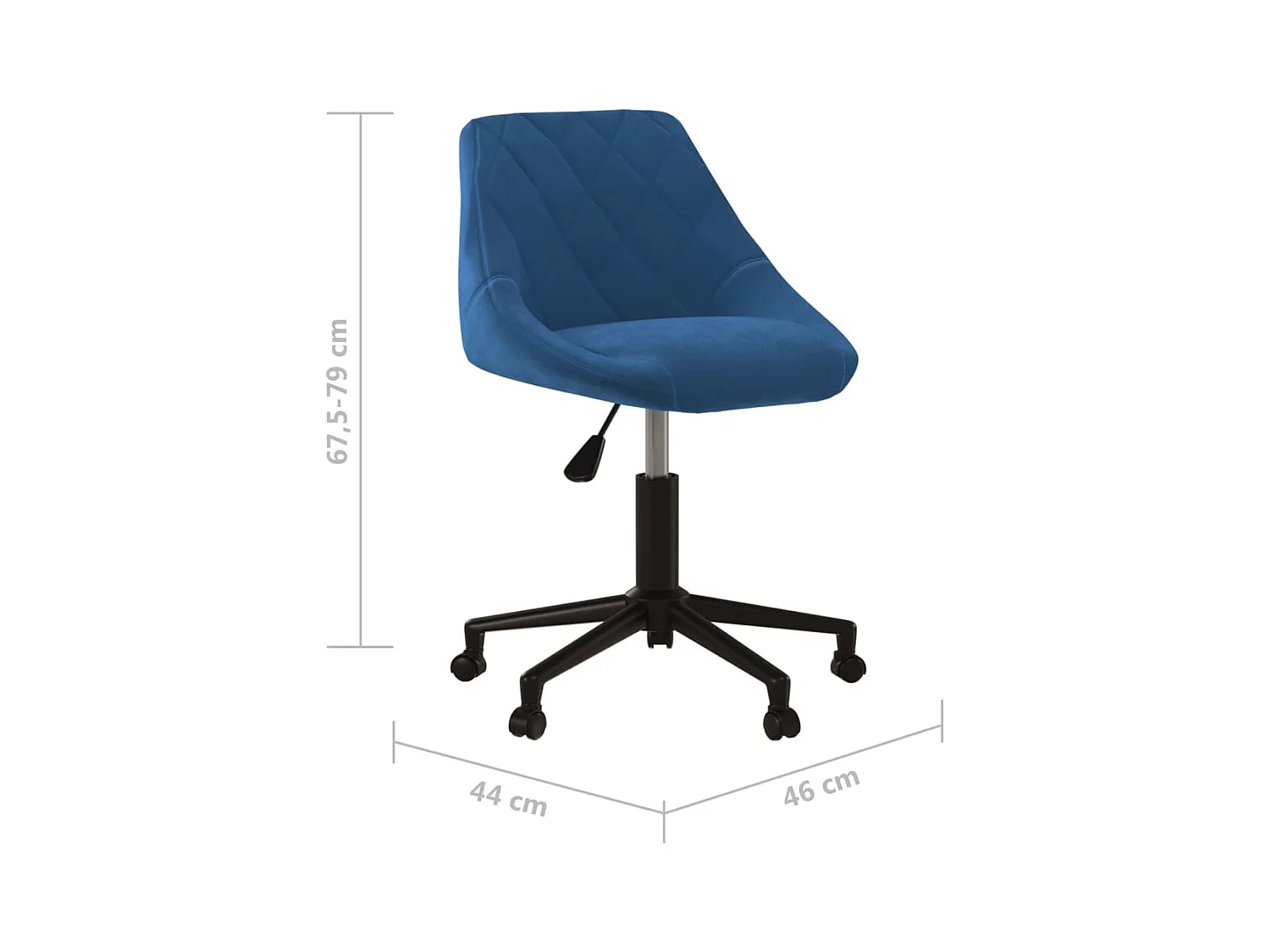 Chaise pivotante de bureau Bleu Velours