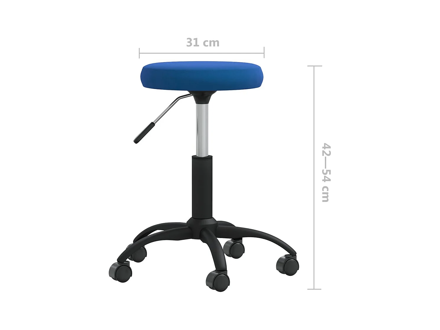 Silla de oficina giratoria de terciopelo azul