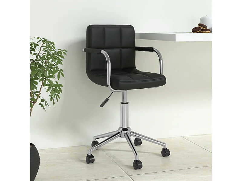 Chaise de bureau pivotante Noir Similicuir
