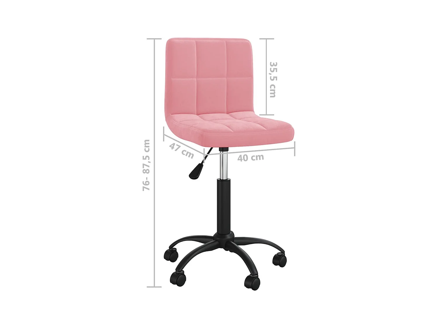 Chaise pivotante de bureau Rose Velours
