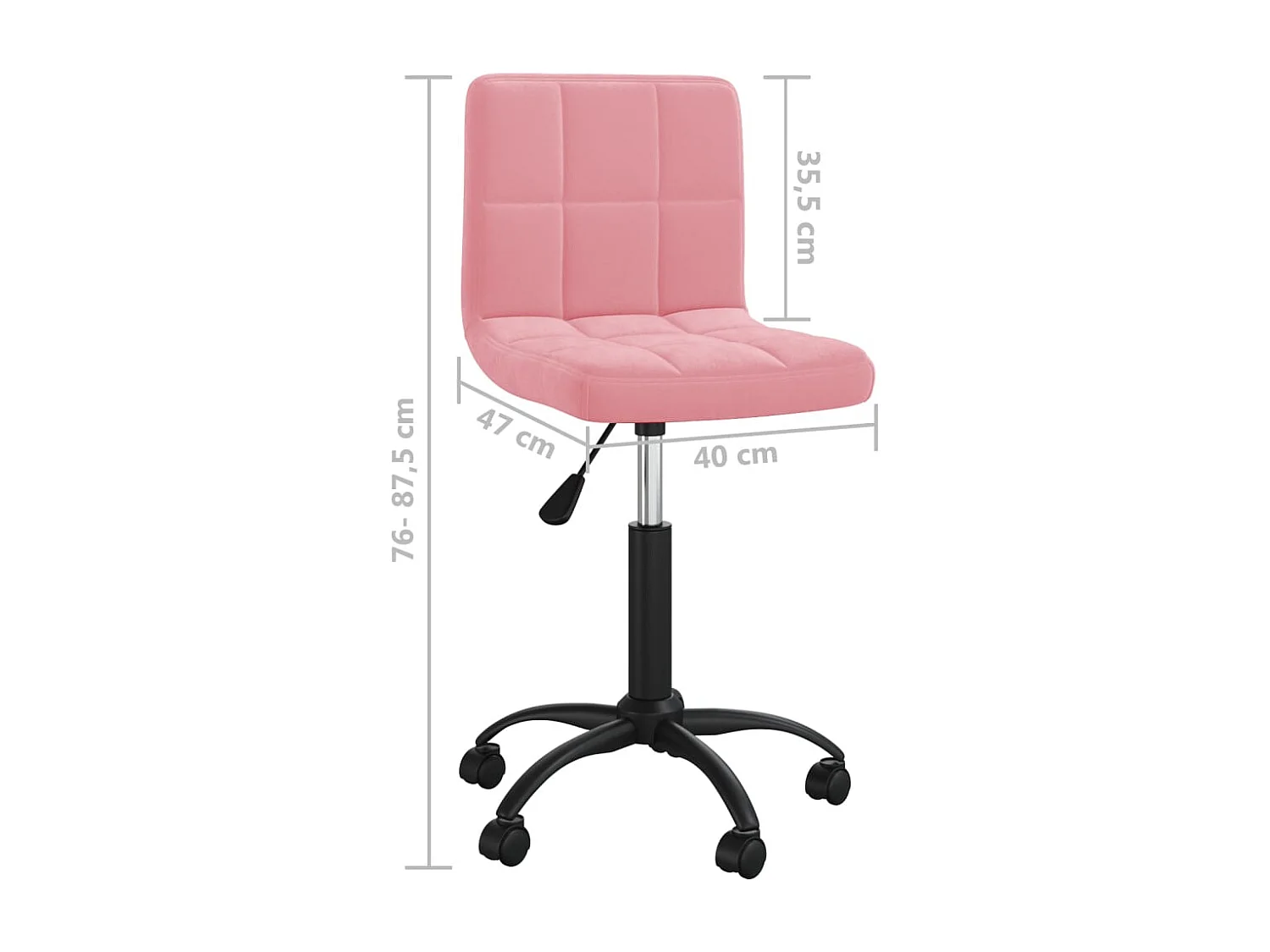 Chaise pivotante de bureau Rose Velours