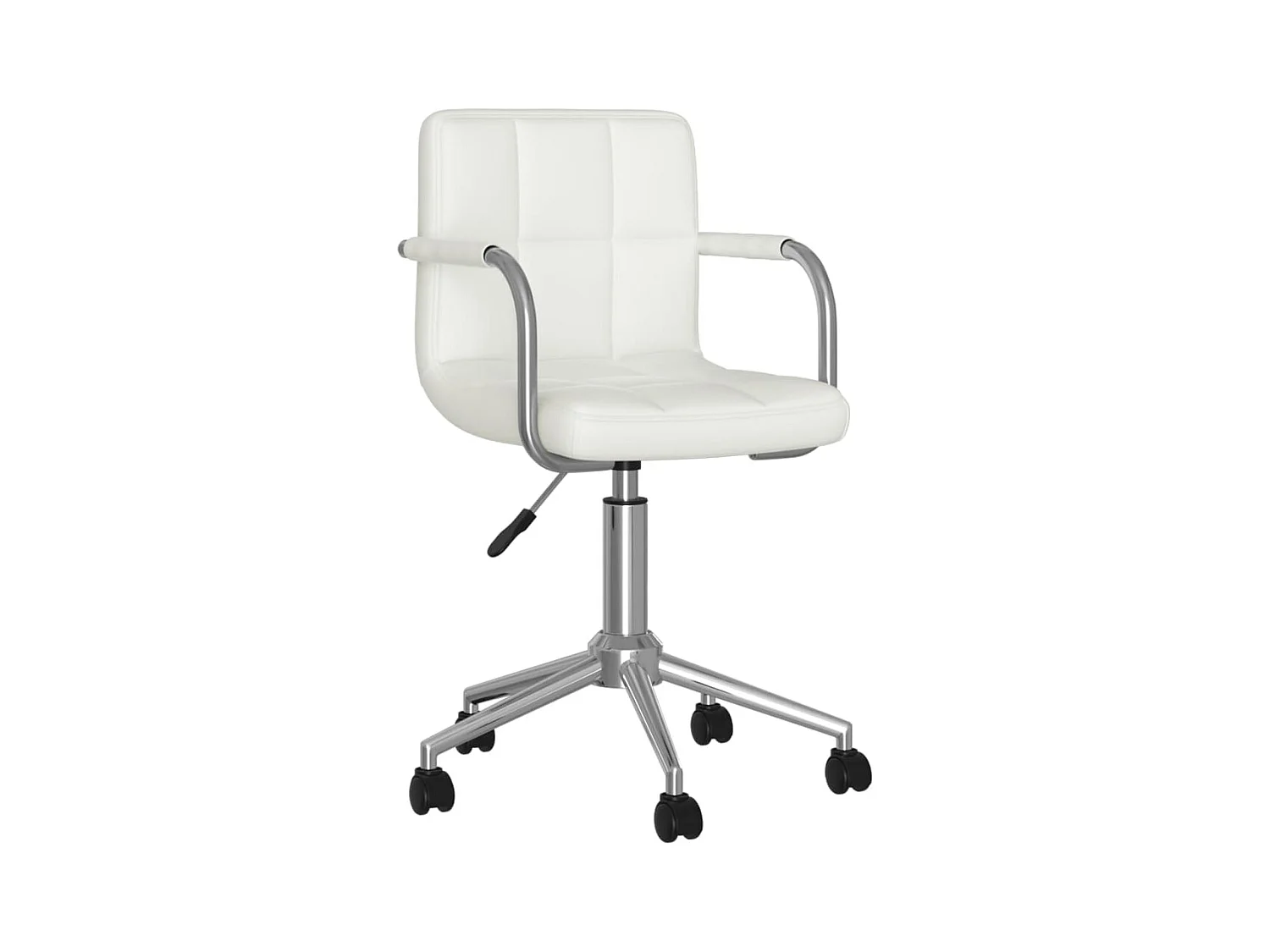 Chaise de bureau pivotante Blanc Similicuir