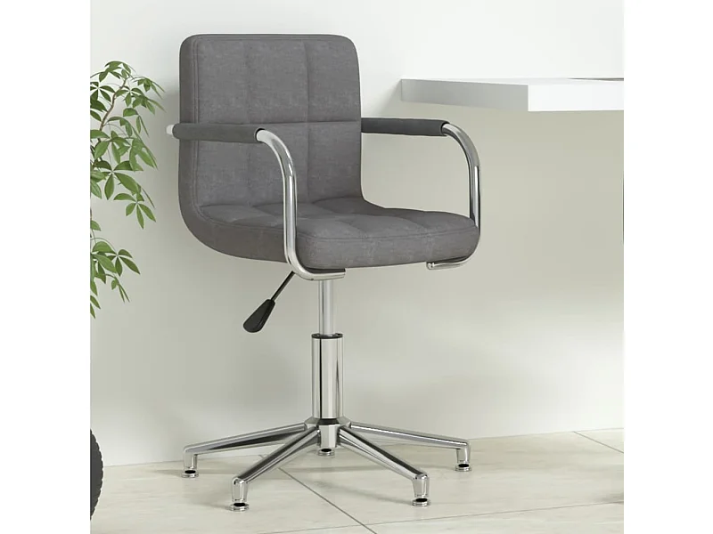 Chaise pivotante de bureau Gris foncé Tissu