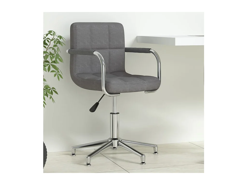 Chaise pivotante de bureau Gris foncé Tissu