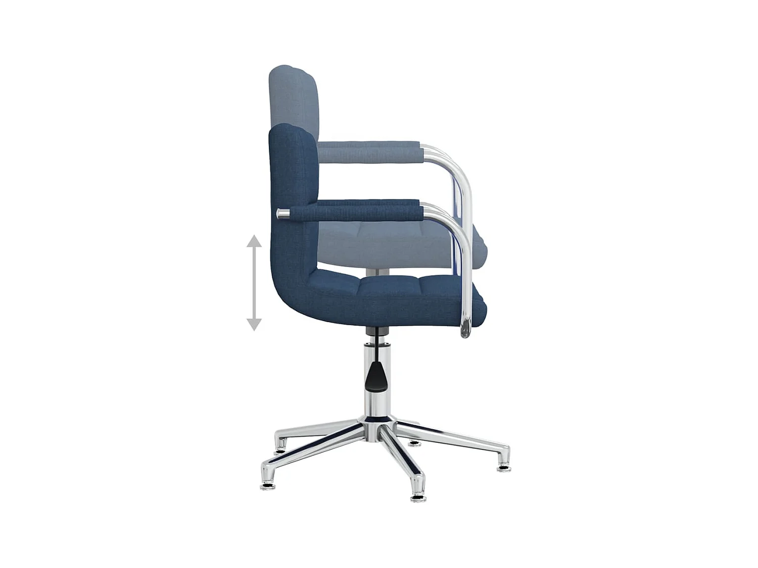 Chaise pivotante de bureau Bleu Tissu