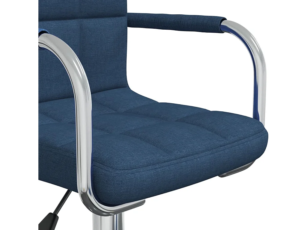 Chaise pivotante de bureau Bleu Tissu