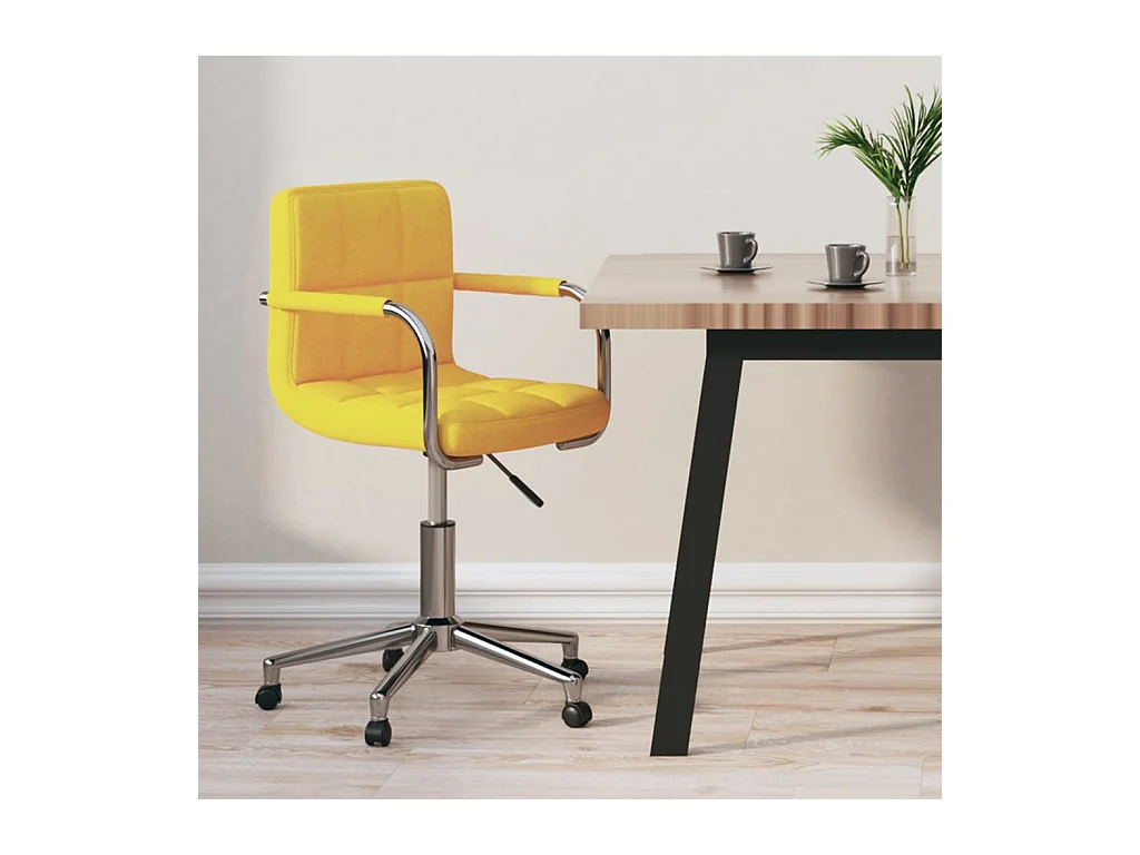 Chaise pivotante de bureau Jaune moutarde Tissu