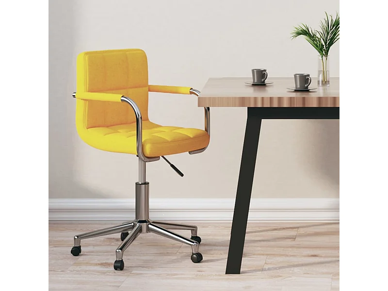 Chaise pivotante de bureau Jaune moutarde Tissu
