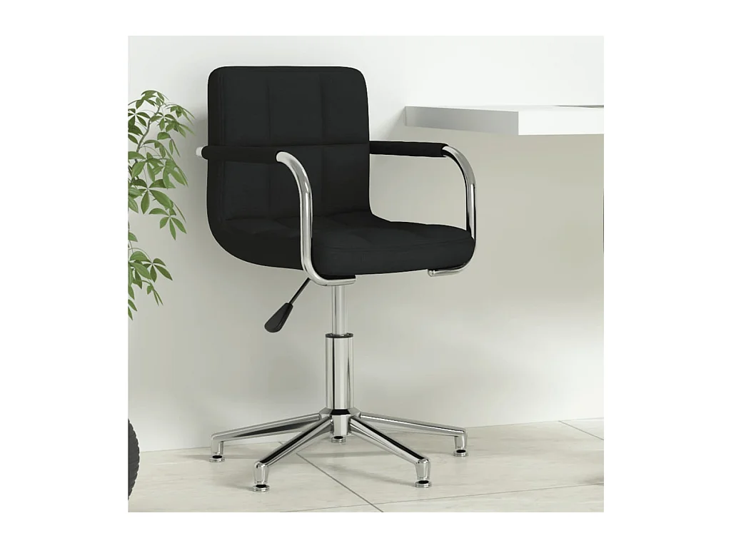 Chaise pivotante de bureau Noir Tissu