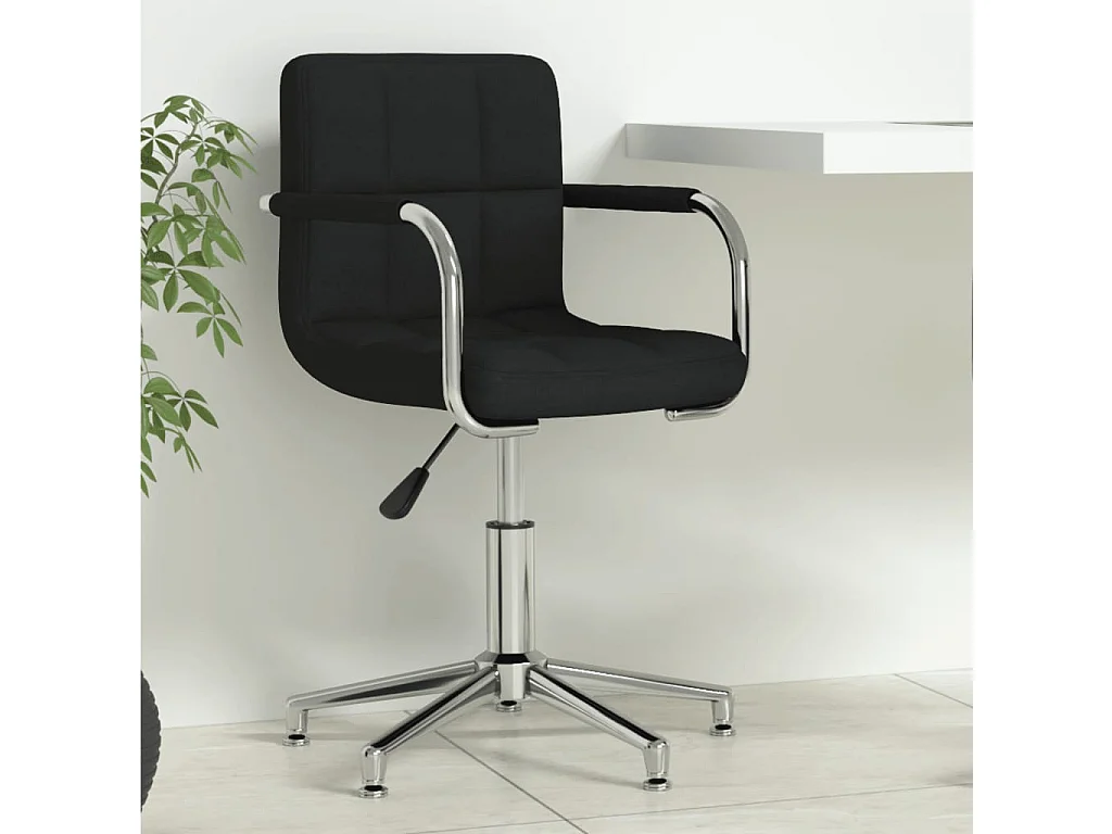 Chaise pivotante de bureau Noir Tissu