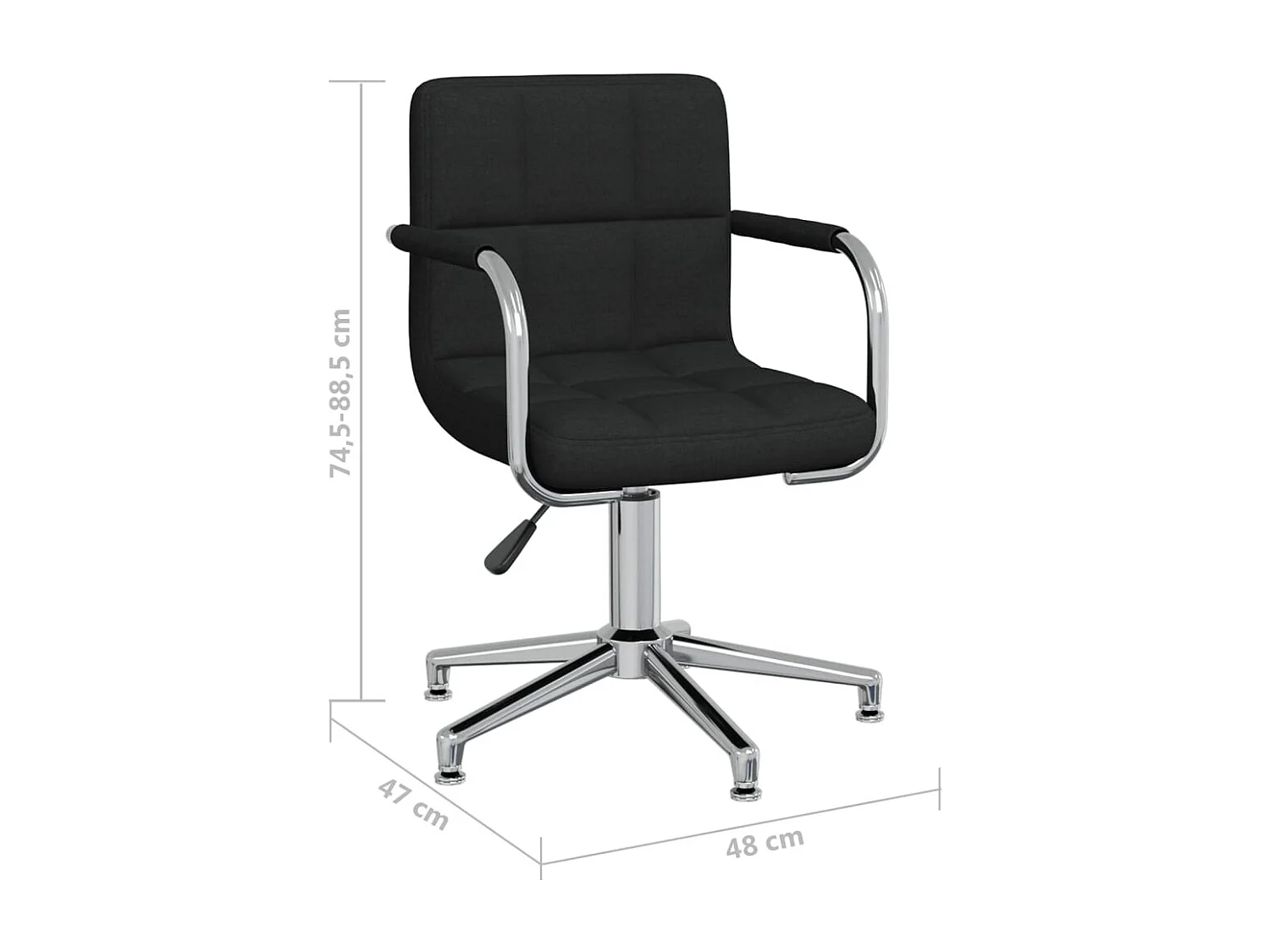Chaise pivotante de bureau Noir Tissu