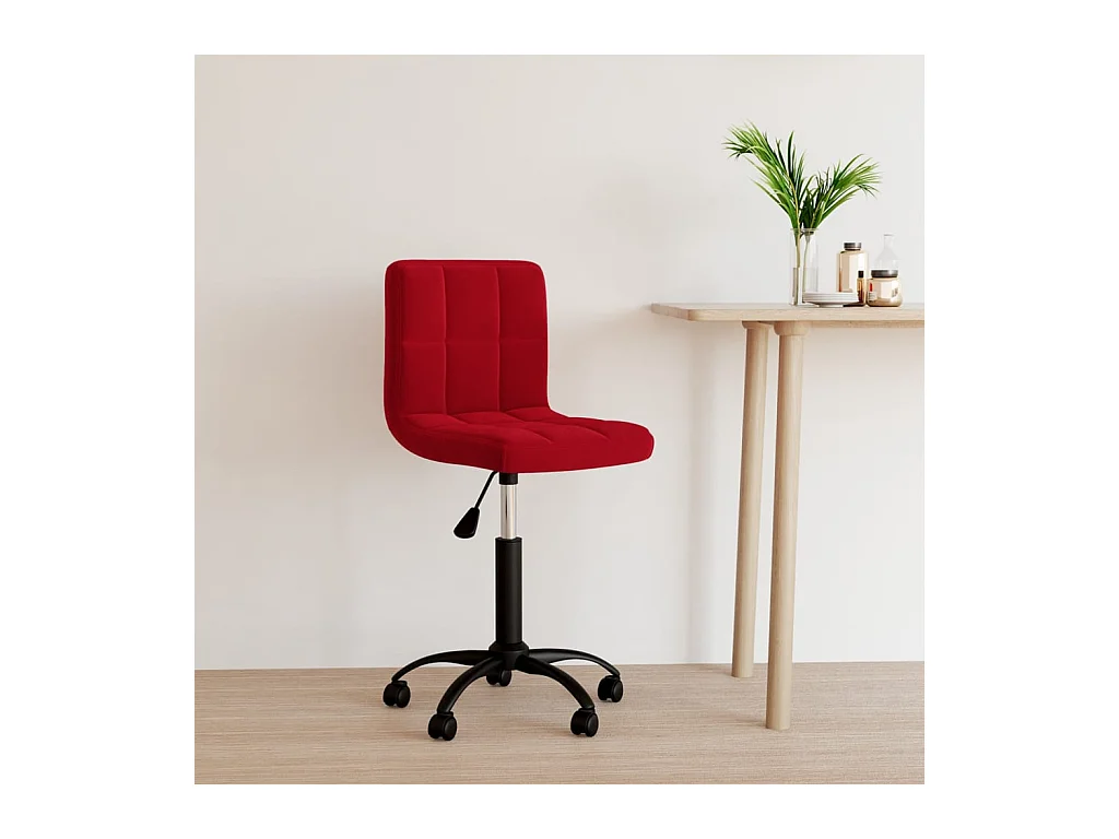 Chaise pivotante de bureau Rouge bordeaux Velours