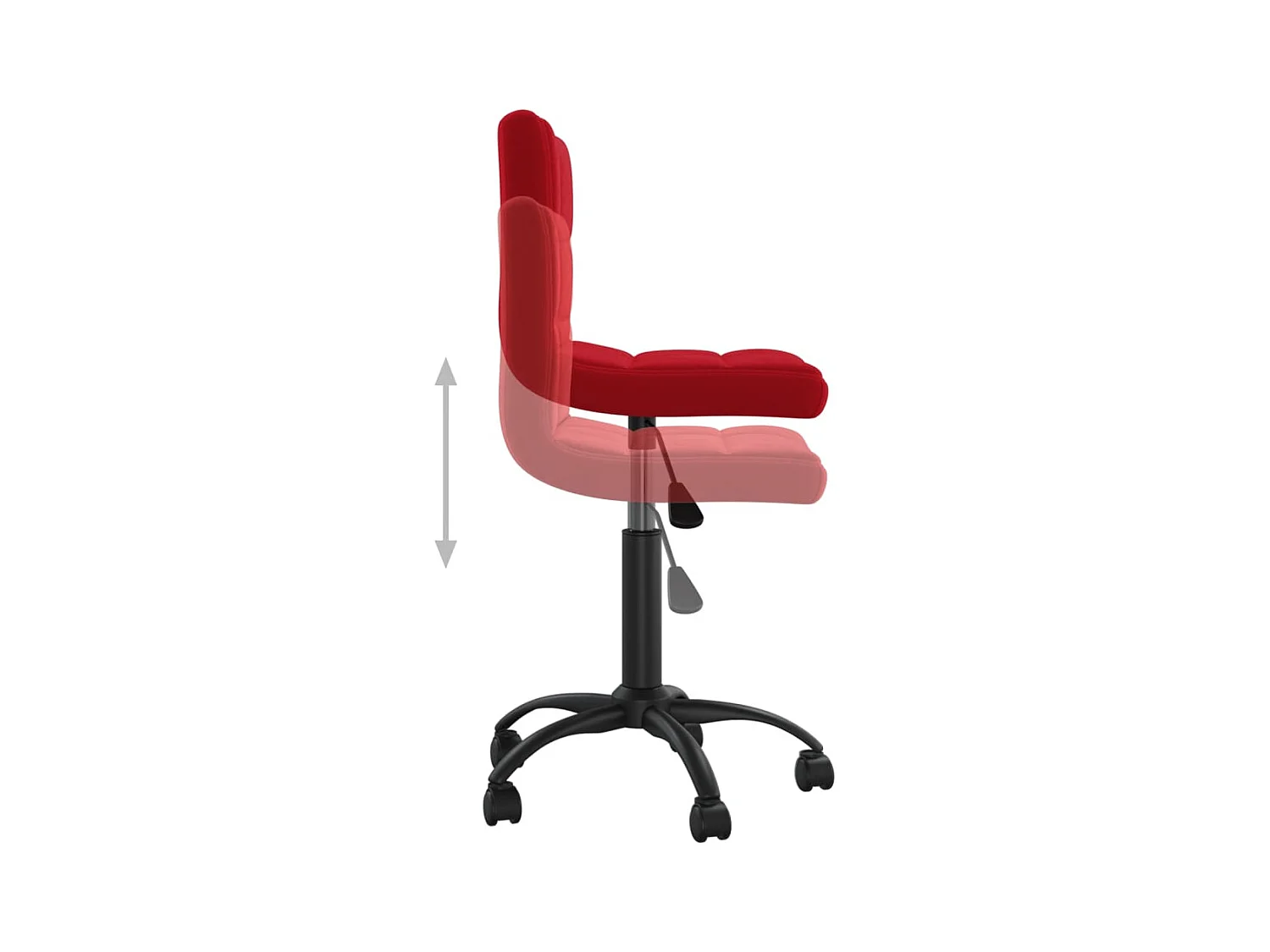 Chaise pivotante de bureau Rouge bordeaux Velours