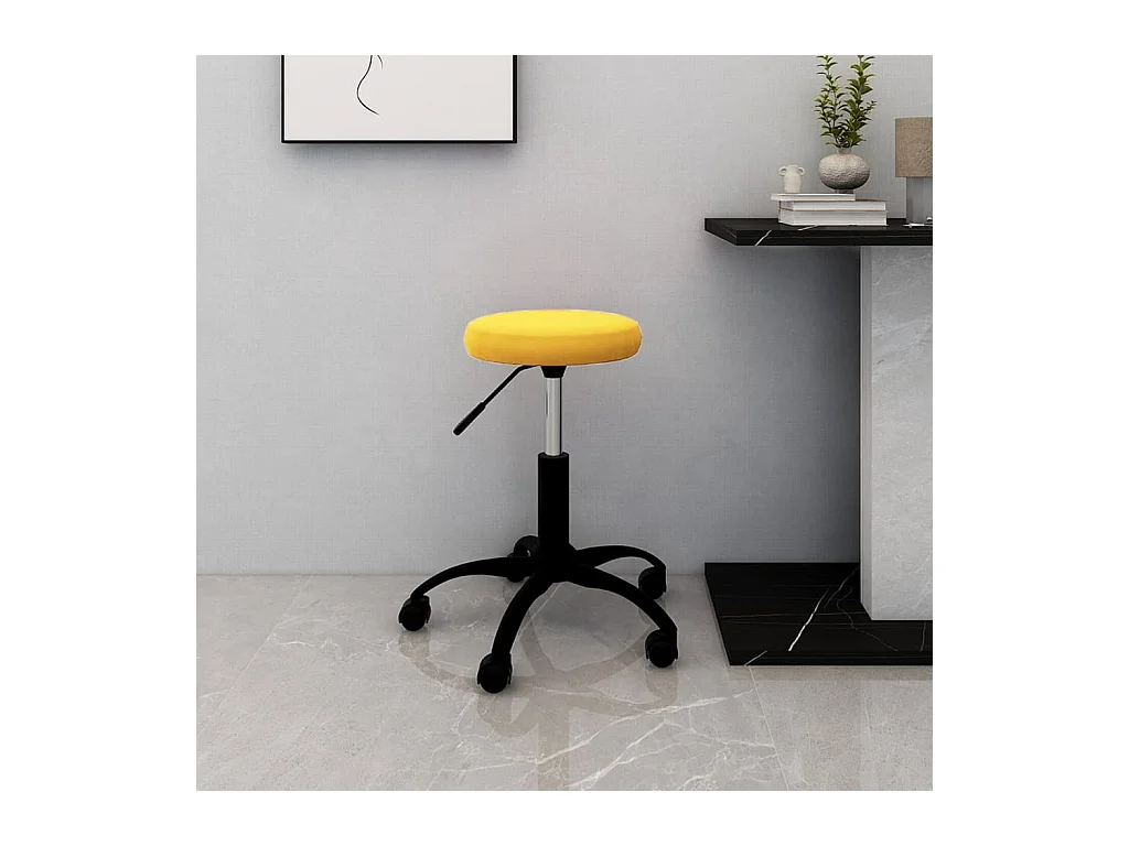 Chaise pivotante de bureau Jaune moutarde Velours