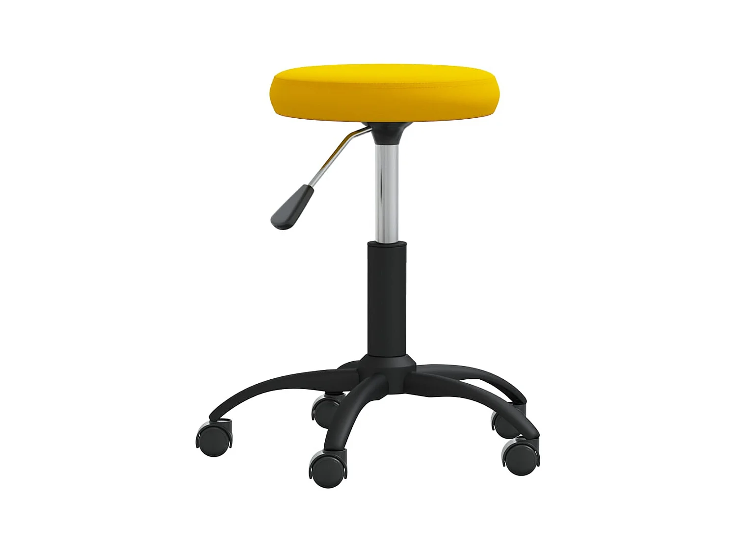 Chaise pivotante de bureau Jaune moutarde Velours
