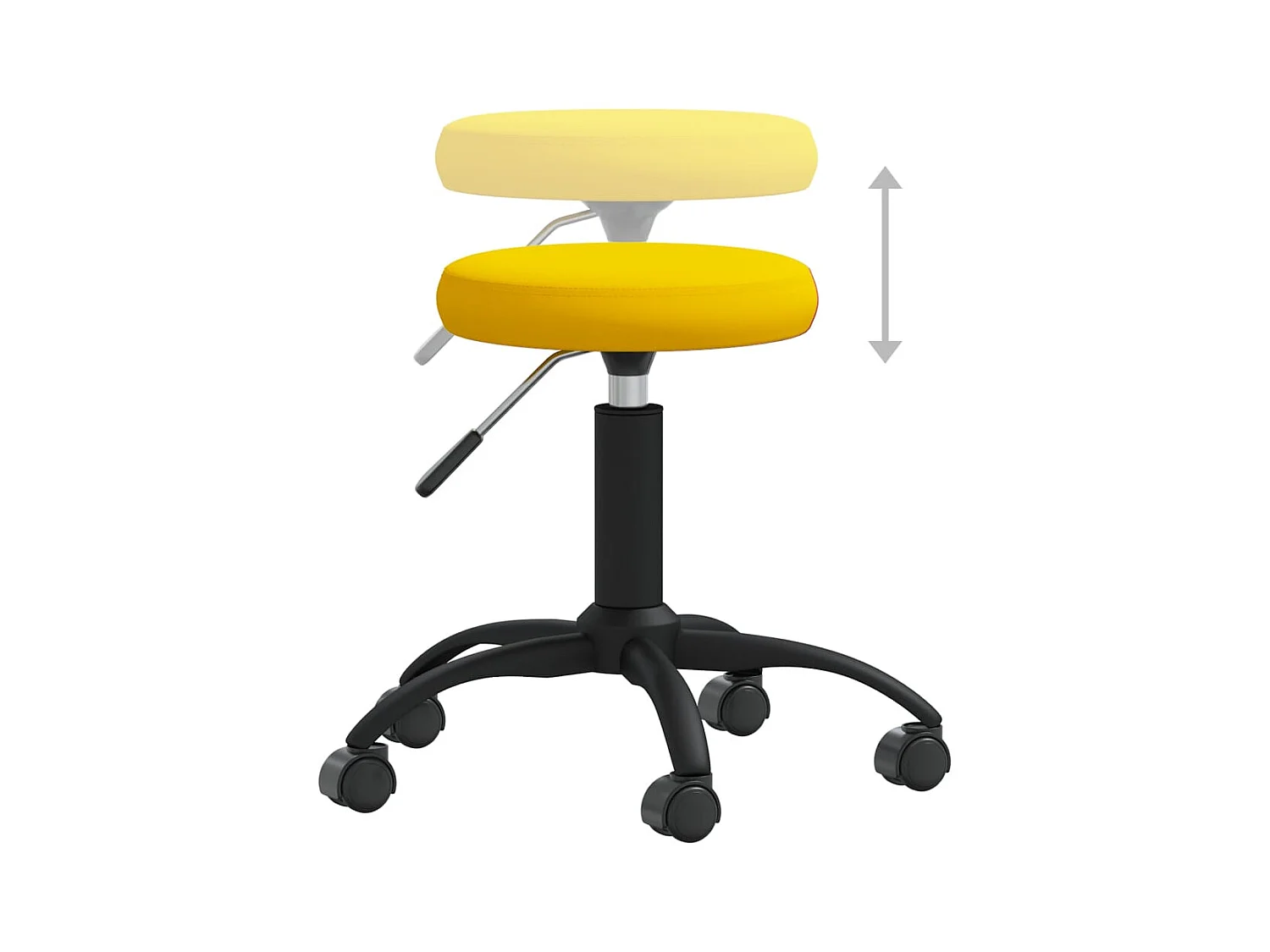Chaise pivotante de bureau Jaune moutarde Velours
