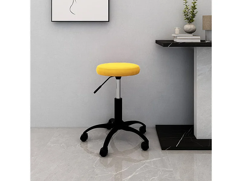 Chaise pivotante de bureau Jaune moutarde Velours