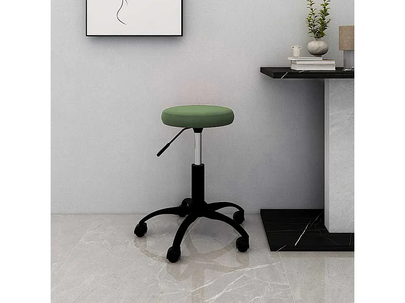 Chaise de bureau pivotante vert foncé velours