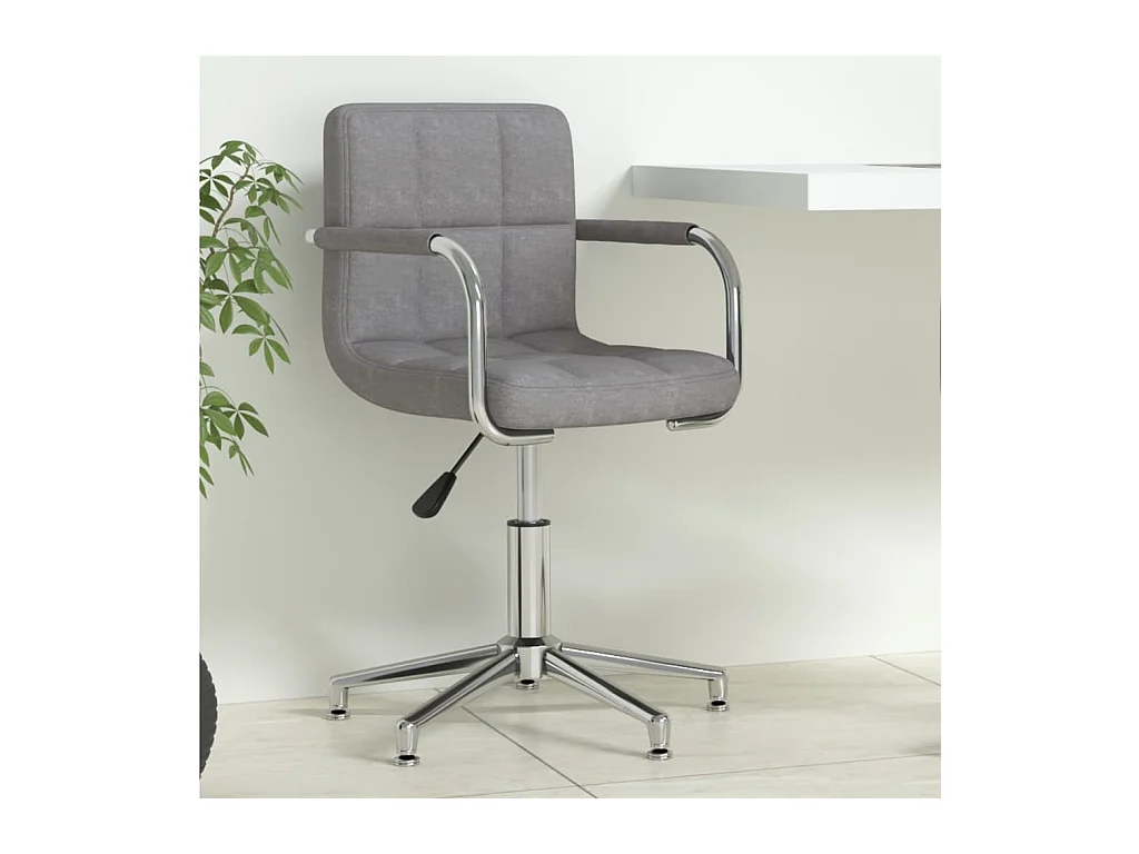 Chaise pivotante de bureau Gris clair Tissu