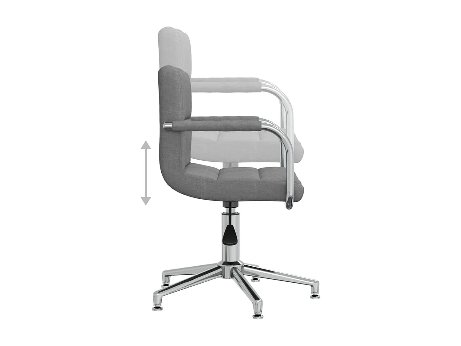 Chaise pivotante de bureau Gris clair Tissu