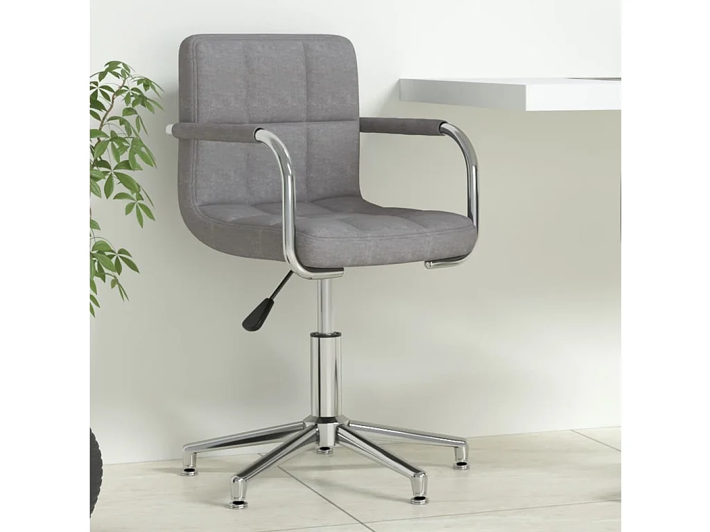 Chaise pivotante de bureau Gris clair Tissu