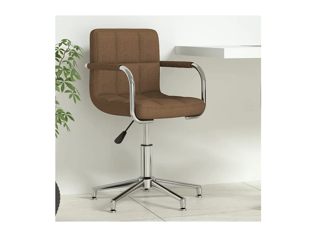 Silla de oficina giratoria de tela marrón